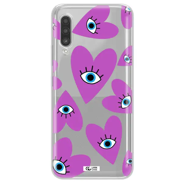 A Purple Heart With Eyes And A Black Eye Samsung A90 Clear Tpu Case