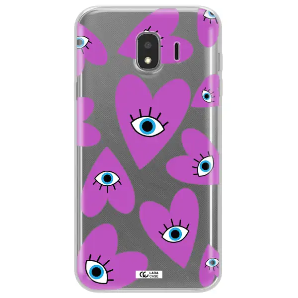 A Purple Heart With Eyes And A Black Eye Samsung J4 Clear Tpu Case
