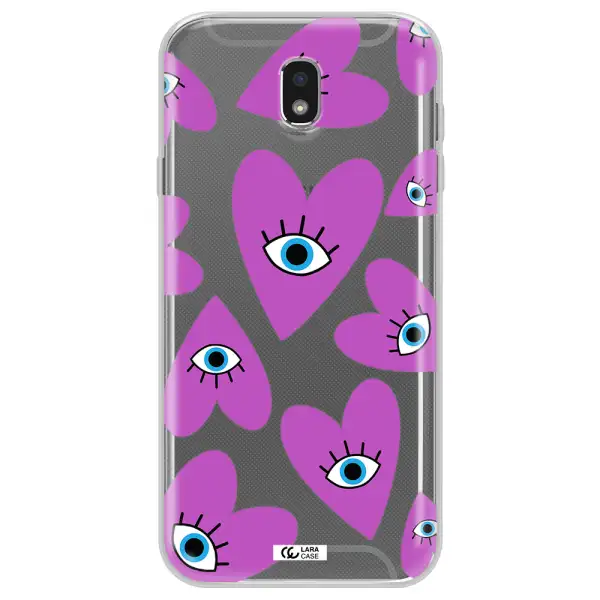 A Purple Heart With Eyes And A Black Eye Samsung J7 Pro Clear Tpu Case