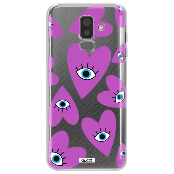 A Purple Heart With Eyes And A Black Eye Samsung J8 Clear Tpu Case