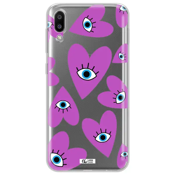 A Purple Heart With Eyes And A Black Eye Samsung M10 Clear Tpu Case