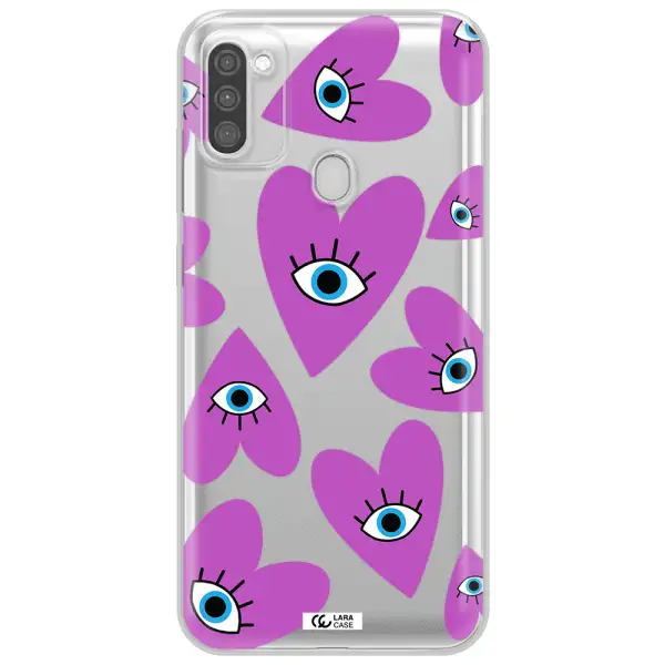 A Purple Heart With Eyes And A Black Eye Samsung M11 Clear Tpu Case