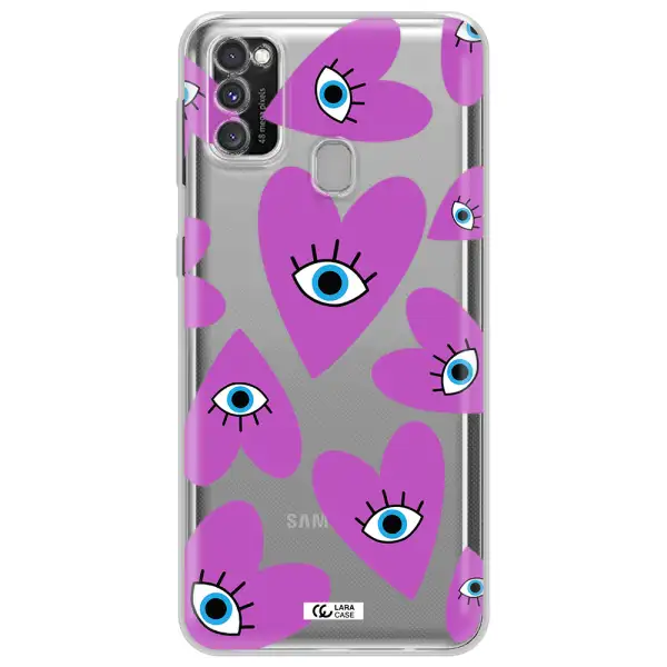 A Purple Heart With Eyes And A Black Eye Samsung M30S Clear Tpu Case