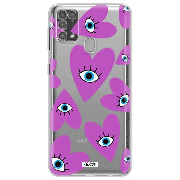 A Purple Heart With Eyes And A Black Eye Samsung M31 Clear Tpu Case