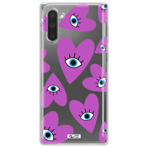 A Purple Heart With Eyes And A Black Eye Samsung Note 10 Clear Tpu Case