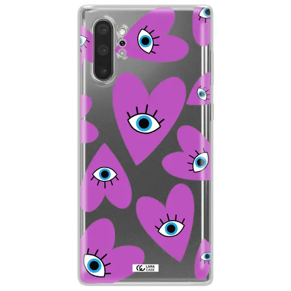 A Purple Heart With Eyes And A Black Eye Samsung Note 10 Plus Clear Tpu Case