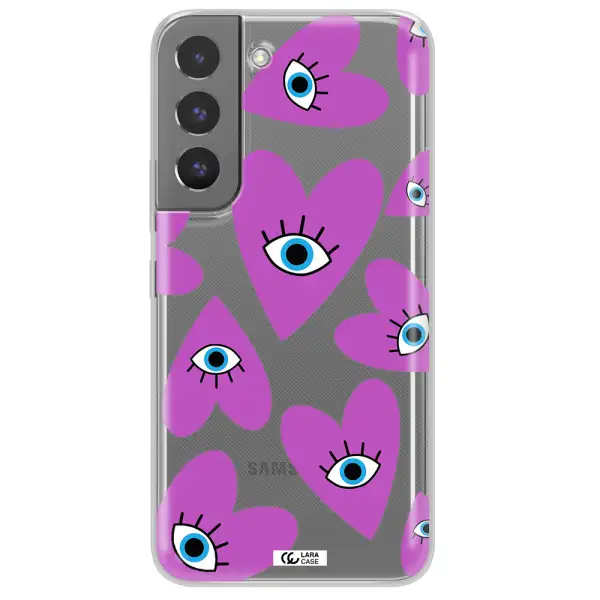 A Purple Heart With Eyes And A Black Eye Samsung S 22 Clear Tpu Case