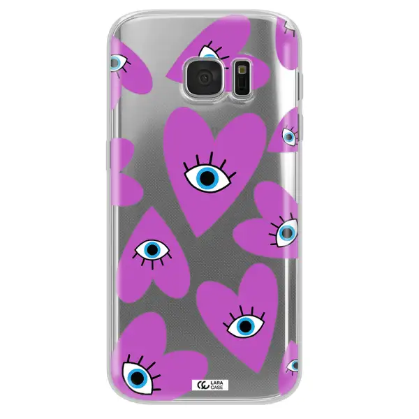 A Purple Heart With Eyes And A Black Eye Samsung S 7 Clear Tpu Case
