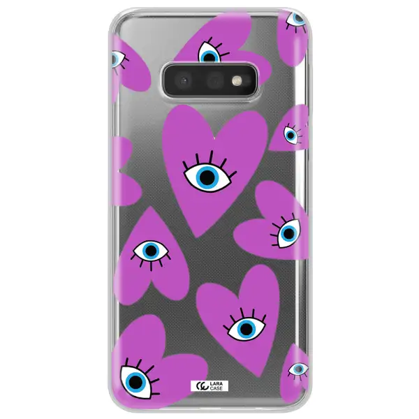 A Purple Heart With Eyes And A Black Eye Samsung S10E Clear Tpu Case