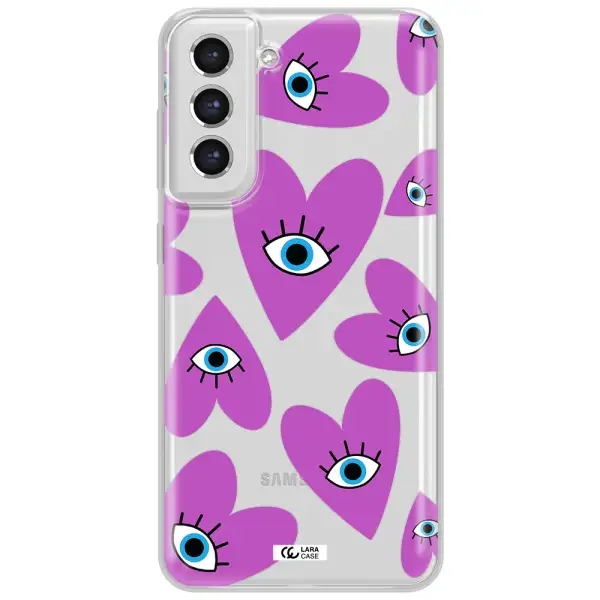 A Purple Heart With Eyes And A Black Eye Samsung S21 Fe Clear Tpu Case