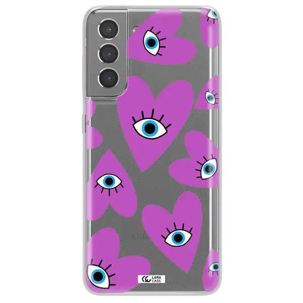 A Purple Heart With Eyes And A Black Eye Samsung S21 Plus Clear Tpu Case