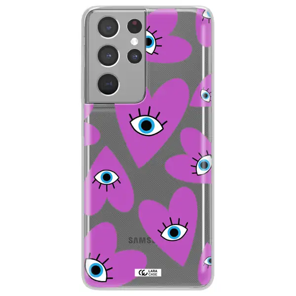A Purple Heart With Eyes And A Black Eye Samsung S21 Ultra Clear Tpu Case