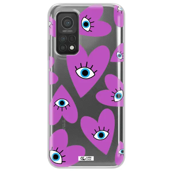 A Purple Heart With Eyes And A Black Eye Xiaomi Mi 10T Clear Tpu Case