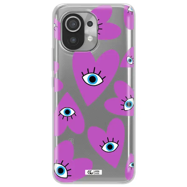 A Purple Heart With Eyes And A Black Eye Xiaomi Mi 11 Clear Tpu Case