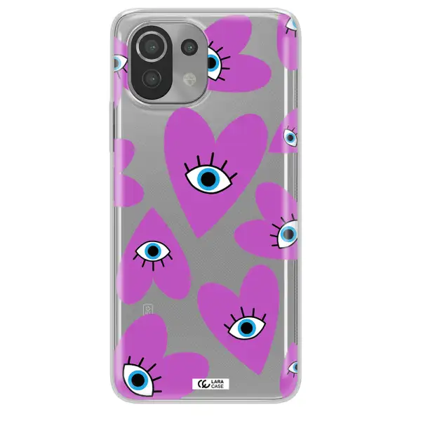 A Purple Heart With Eyes And A Black Eye Xiaomi Mi 11 Lite Clear Tpu Case