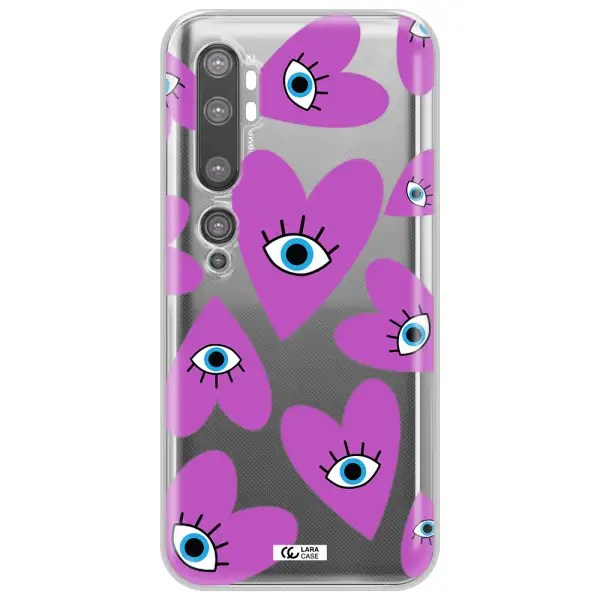 A Purple Heart With Eyes And A Black Eye Xiaomi Mi Note 10 Clear Tpu Case