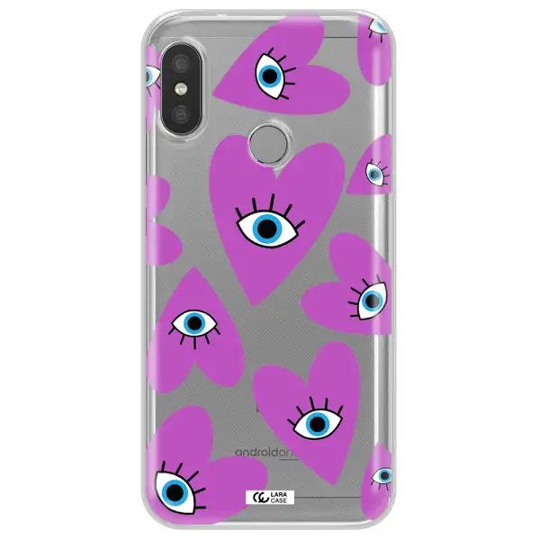 A Purple Heart With Eyes And A Black Eye Xiaomi Redmi 6 Pro Clear Tpu Case