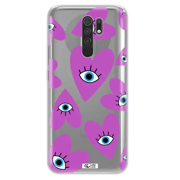 A Purple Heart With Eyes And A Black Eye Xiaomi Redmi 9 Clear Tpu Case