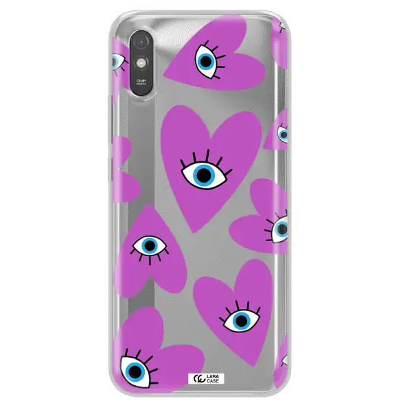 A Purple Heart With Eyes And A Black Eye Xiaomi Redmi 9A Clear Tpu Case