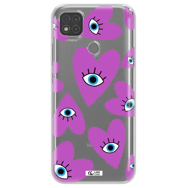 A Purple Heart With Eyes And A Black Eye Xiaomi Redmi 9C Clear Tpu Case