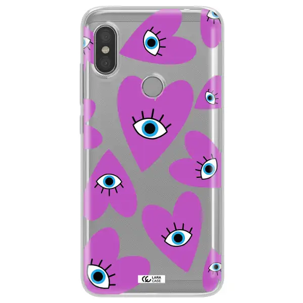 A Purple Heart With Eyes And A Black Eye Xiaomi Redmi Note 6 Pro Clear Tpu Case