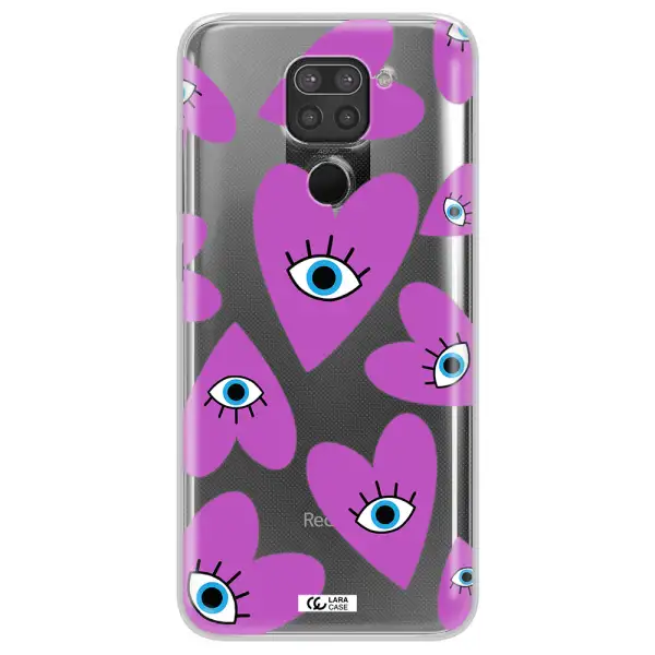 A Purple Heart With Eyes And A Black Eye Xiaomi Redmi Note 9 Clear Tpu Case