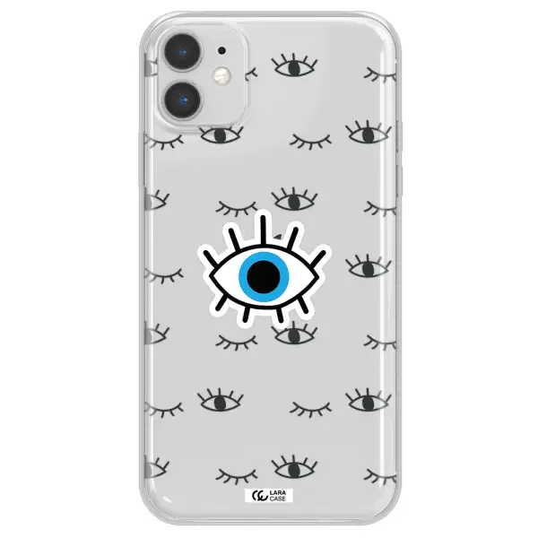 A Blue Eye With Black Eyeballs And Eyelashes Apple Iphone 11 Clear Tpu Case