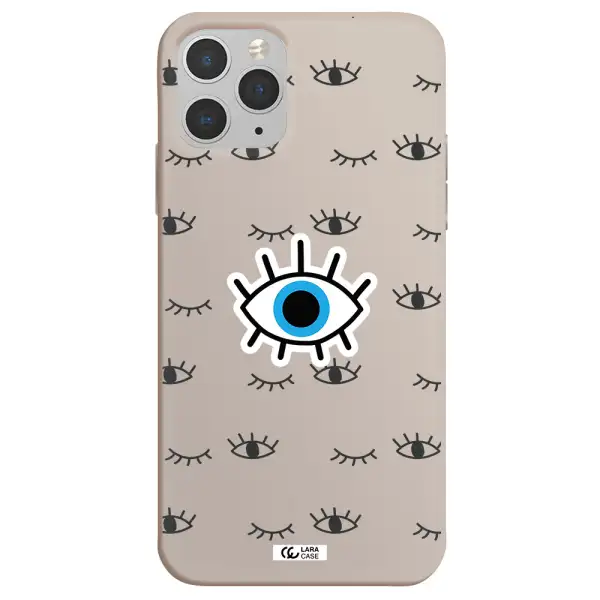 a blue eye with black eyeballs and eyelashes Apple iPhone 11 pro Silicone Stone Case