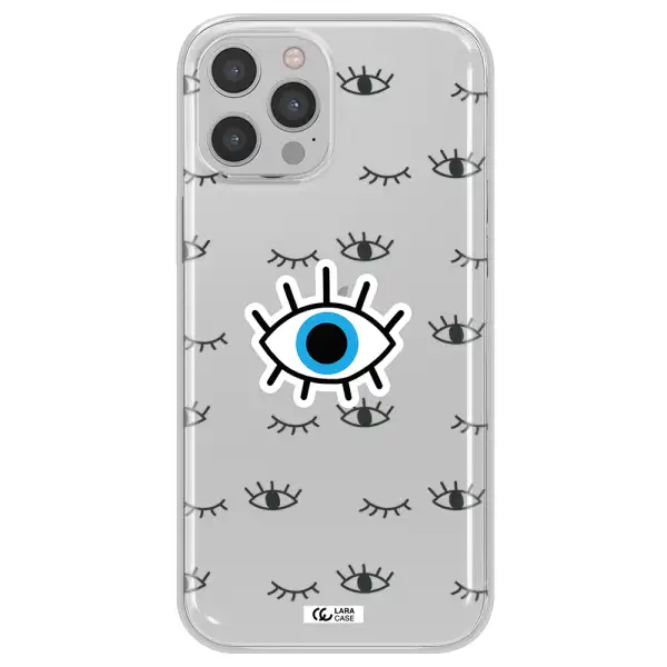 A Blue Eye With Black Eyeballs And Eyelashes Apple Iphone 12 Pro Max Clear Tpu Case