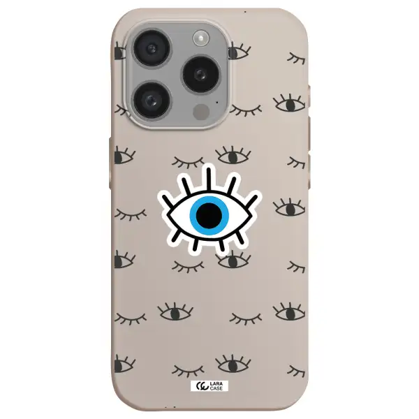 A Blue Eye With Black Eyeballs And Eyelashes Apple Iphone 15 Pro Silicone Stone Case