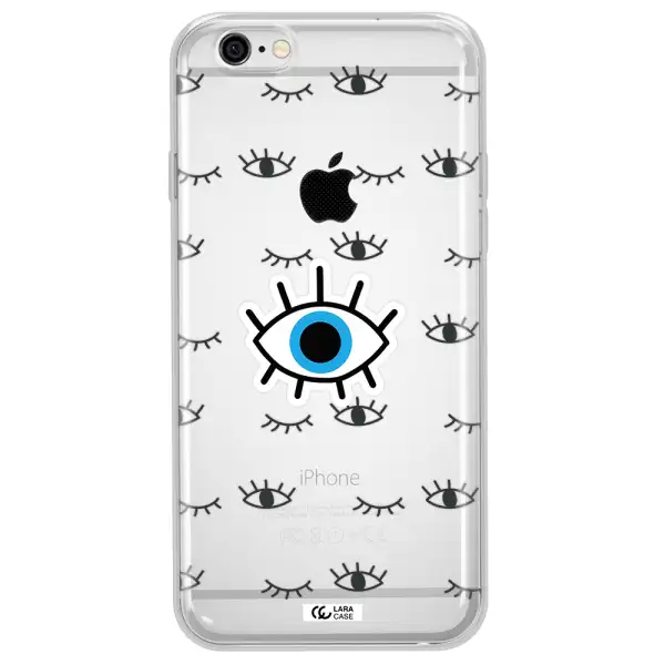 A Blue Eye With Black Eyeballs And Eyelashes Apple Iphone 6 Clear Tpu Case