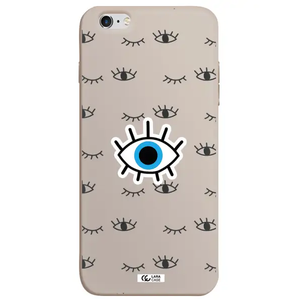 a blue eye with black eyeballs and eyelashes Apple iPhone 6 plus Silicone Stone Case