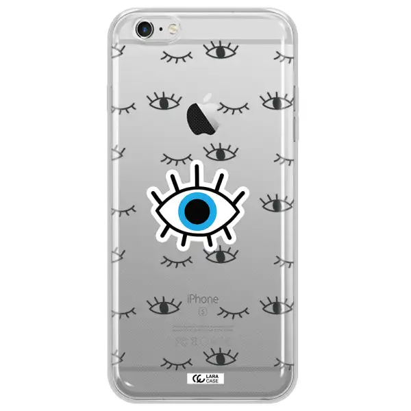 A Blue Eye With Black Eyeballs And Eyelashes Apple Iphone 6 S Plus Clear Tpu Case
