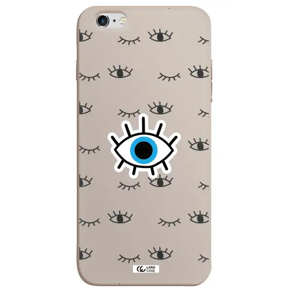 a blue eye with black eyeballs and eyelashes Apple iPhone 6 s plus Silicone Stone Case