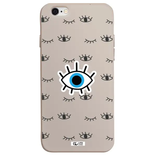 a blue eye with black eyeballs and eyelashes Apple iPhone 6 Silicone Stone Case