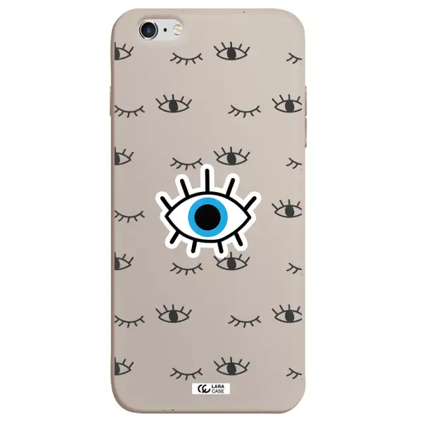 a blue eye with black eyeballs and eyelashes Apple iPhone 6S Silicone Stone Case