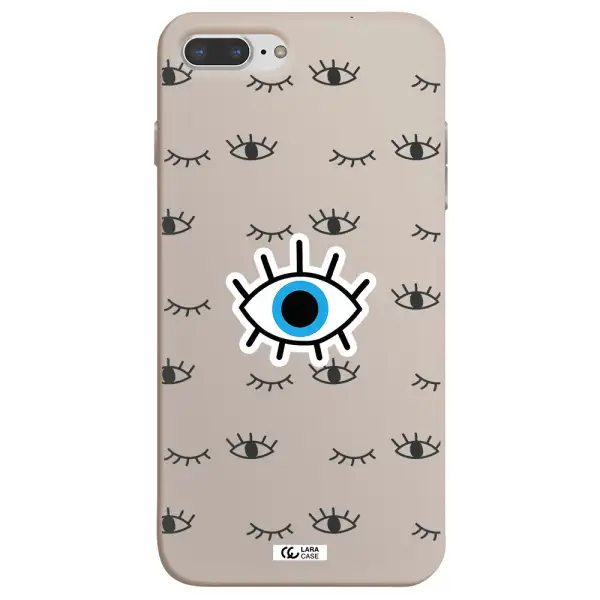 a blue eye with black eyeballs and eyelashes Apple iPhone 7 plus Silicone Stone Case