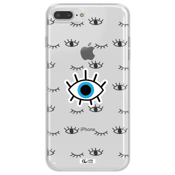 A Blue Eye With Black Eyeballs And Eyelashes Apple Iphone 8 Plus Clear Tpu Case