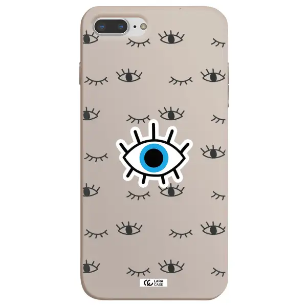 a blue eye with black eyeballs and eyelashes Apple iPhone 8 plus Silicone Stone Case