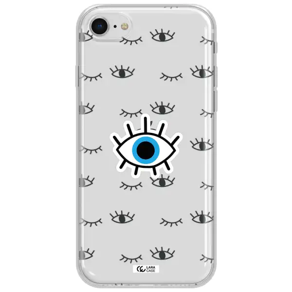 A Blue Eye With Black Eyeballs And Eyelashes Apple Iphone Se 2020 Clear Tpu Case