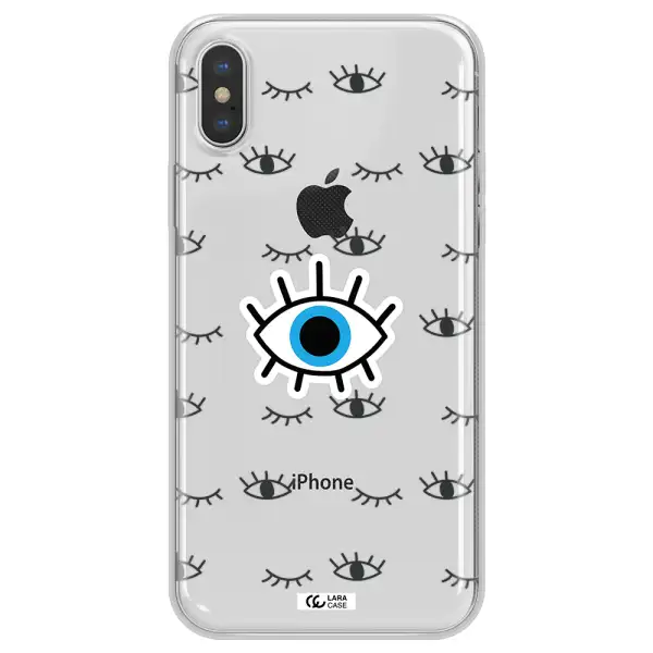 A Blue Eye With Black Eyeballs And Eyelashes Apple Iphone Xs Max Clear Tpu Case