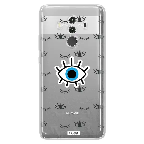 A Blue Eye With Black Eyeballs And Eyelashes Huawei Mate 10 Clear Tpu Case