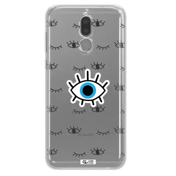 A Blue Eye With Black Eyeballs And Eyelashes Huawei Mate 10 Lite Clear Tpu Case