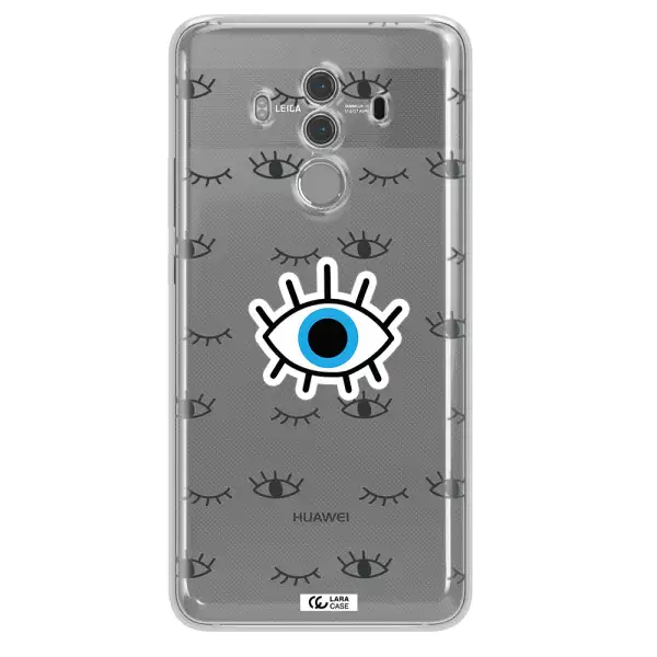 A Blue Eye With Black Eyeballs And Eyelashes Huawei Mate 10 Pro Clear Tpu Case