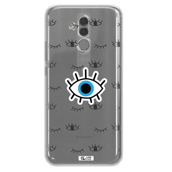 A Blue Eye With Black Eyeballs And Eyelashes Huawei Mate 20 Lite Clear Tpu Case