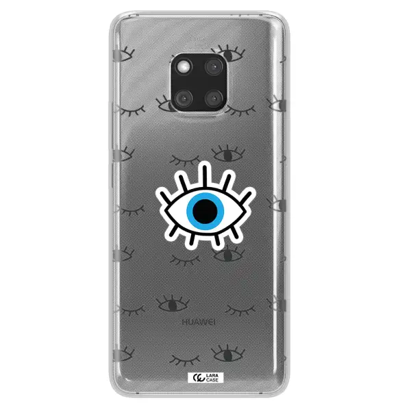 A Blue Eye With Black Eyeballs And Eyelashes Huawei Mate 20 Pro Clear Tpu Case