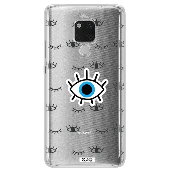 A Blue Eye With Black Eyeballs And Eyelashes Huawei Mate 20X Clear Tpu Case