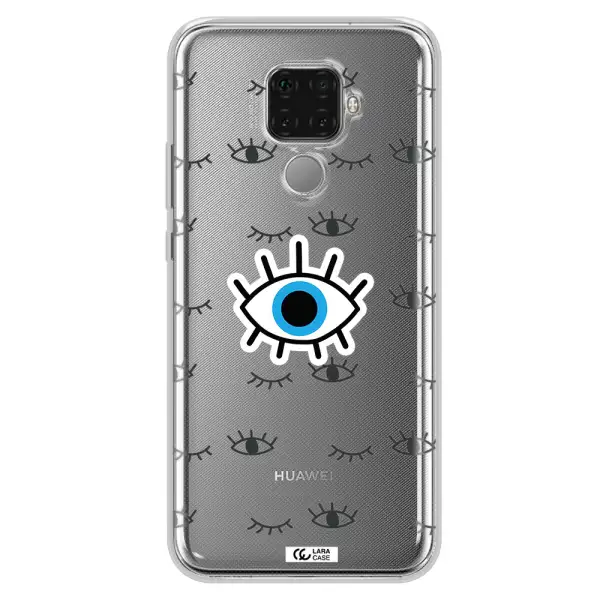 A Blue Eye With Black Eyeballs And Eyelashes Huawei Mate 30 Lite Clear Tpu Case