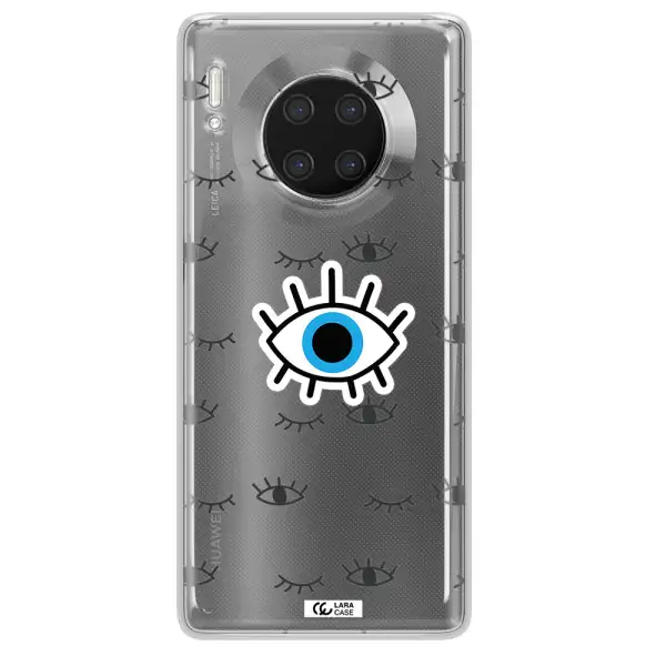 A Blue Eye With Black Eyeballs And Eyelashes Huawei Mate 30 Pro Clear Tpu Case