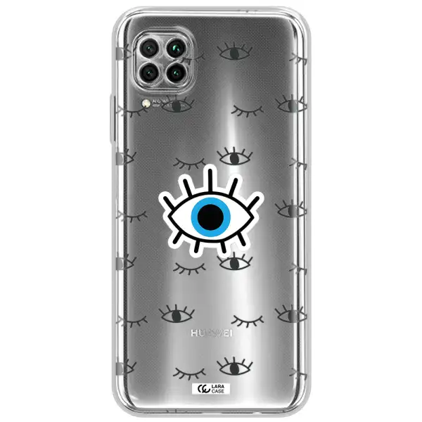 A Blue Eye With Black Eyeballs And Eyelashes Huawei Nova 7I Clear Tpu Case
